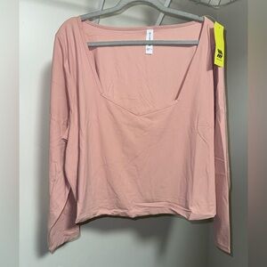 all in motion Dusty Pink Long-Sleeve Square Neck Top